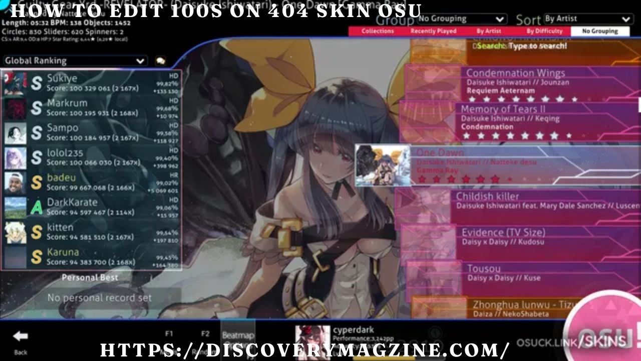 How to Edit 100s on 404 Skin OSU