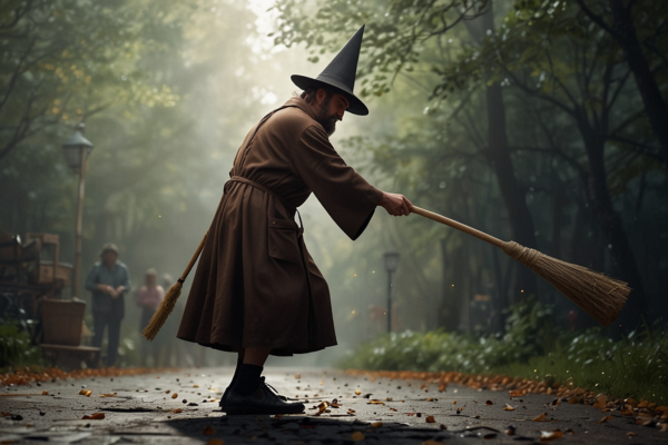 Animated GIF Balancing a Broomstick