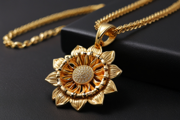 1pc Rotating Sunflower Hip-Hop Style Vintage Flower Necklace for MEN