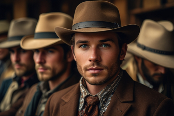 Style of Western Hat with Brim Parallel to Front