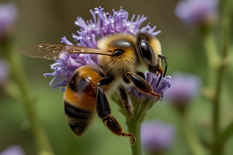 Bee and Flowers Mutualism